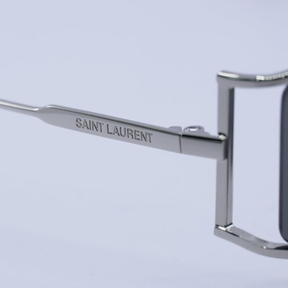 ?️ New Saint Laurent SL606 002 Sunglasses - Silver Frame, Grey Lenses